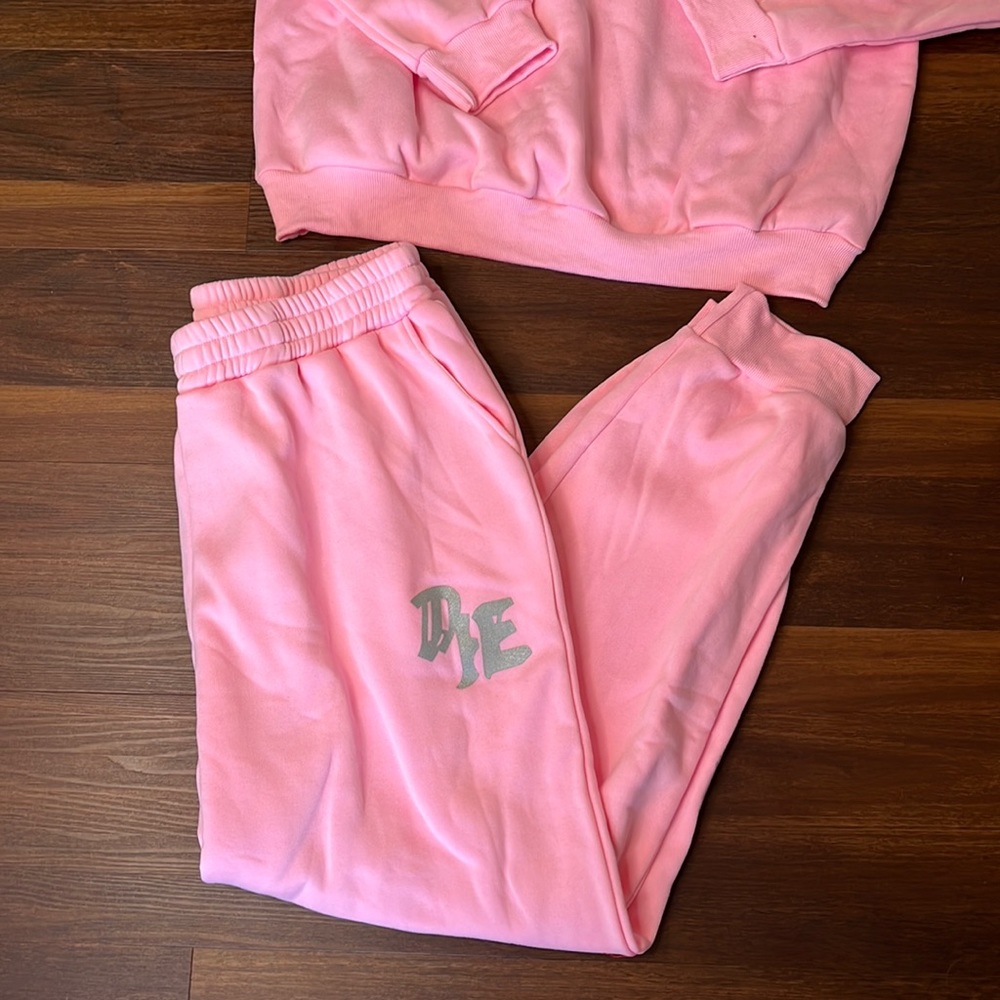 Shein curve, 3XL EXPLICIT women's, pink, hoodie and sweatpants